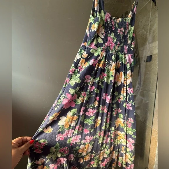 Old Navy Floral Navy Dress size M - Picture 4 of 6